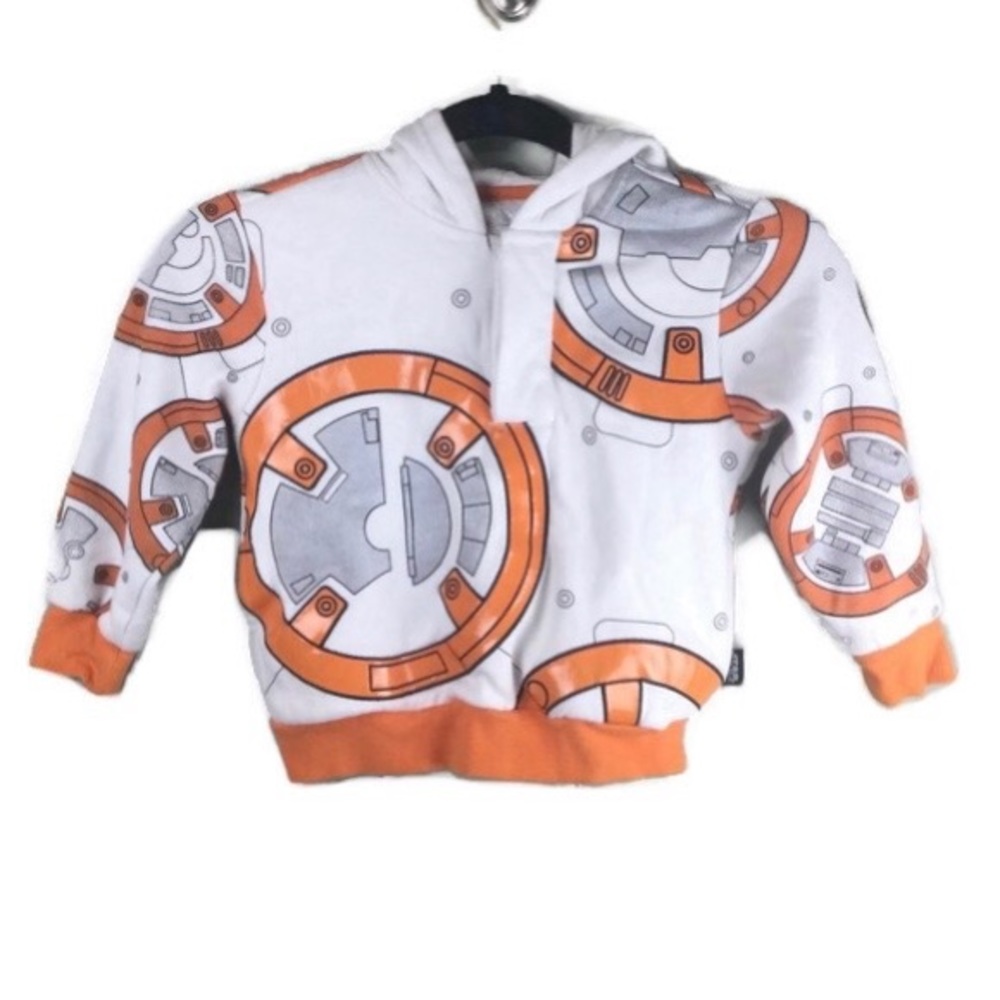 Disney Star Wars BB-8 Vinyl Appliqué Pullover Hoodie Size 4